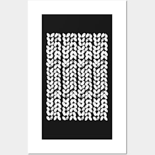 Cozy Blue Cable Knit Pattern Posters and Art